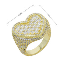 Load image into Gallery viewer, Iced Out Bling Heart Ring