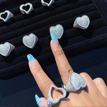 Load image into Gallery viewer, Iced Out Bling Heart Ring