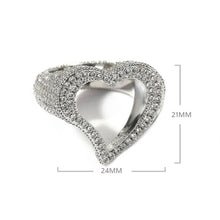 Load image into Gallery viewer, Iced Out Bling Heart Ring
