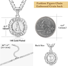 Load image into Gallery viewer, White Gold Plated Circle Letter Pendant