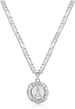 Load image into Gallery viewer, White Gold Plated Circle Letter Pendant