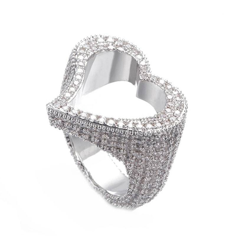 Iced Out Bling Heart Ring